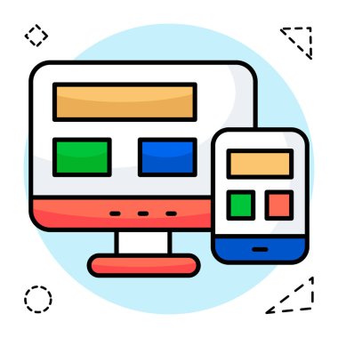 Yanıt veren tasarımın düz tasarım simgesi