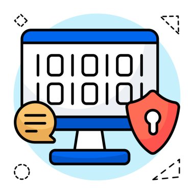 Güvenli ikili verilerin renkli tasarım simgesi