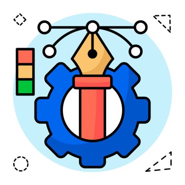 Bezier aracının renkli tasarım simgesi