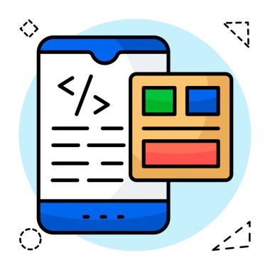 Mobil kodlamanın son moda vektör tasarımı