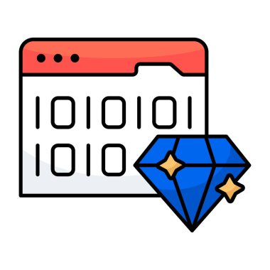 Premium ikili verilerin renkli tasarım simgesi