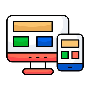 Yanıt veren tasarımın düz tasarım simgesi