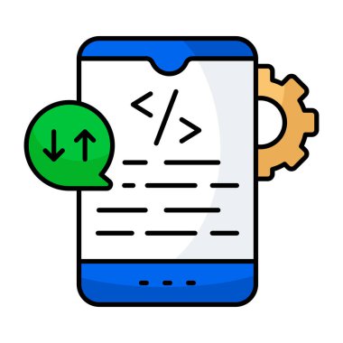 Mobil kodlamanın son moda vektör tasarımı