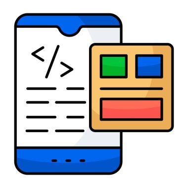 Mobil kodlamanın son moda vektör tasarımı