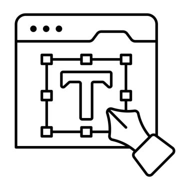 Metin aracının modern biçim simgesi