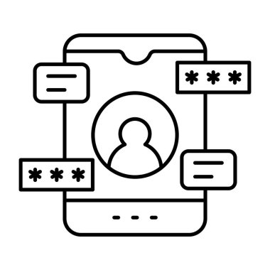 Mobil kullanıcının düz tasarım simgesi