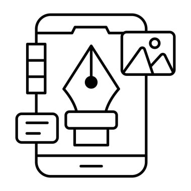 Mobil tasarımın renkli tasarım simgesi