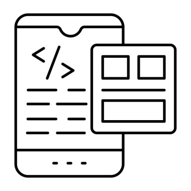 Mobil kodlamanın son moda vektör tasarımı