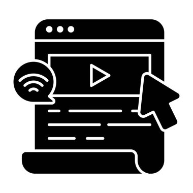 Unique design icon of web video