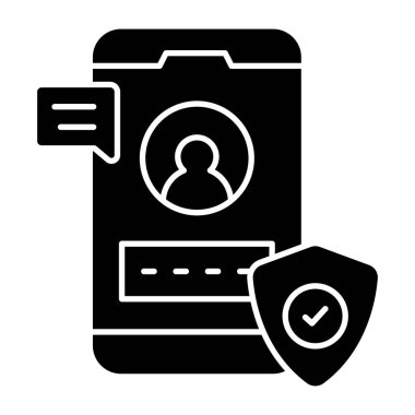 Mobil giriş güvenliğinin kavramsal düz tasarım simgesi