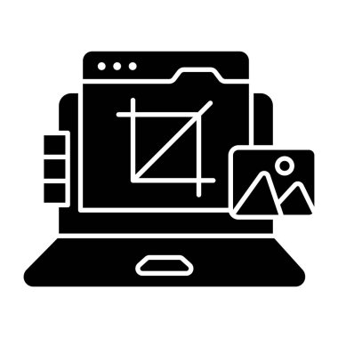 Modern style icon of crop image