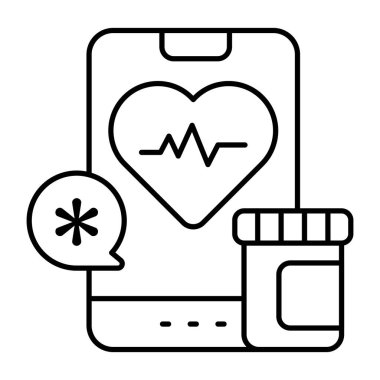 Mobil tıbbi uygulamanın son moda vektör tasarımı