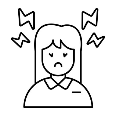 Baş ağrısının kavramsal düz tasarım simgesi