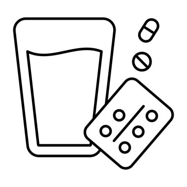 İlaç almanın eşsiz bir tasarım simgesi.