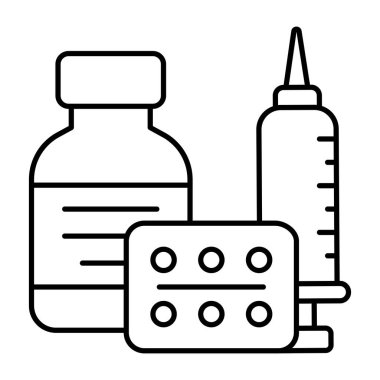 Enjeksiyon ikonuna hap yükle, ilaç vektörü