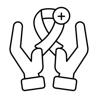 Kanser farkındalığı kurdelesinin eşsiz bir tasarım simgesi.