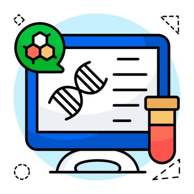 Online DNa icon in flat design