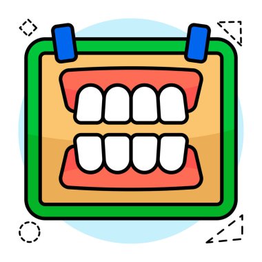 Takma dişlerin düzenlenebilir tasarım simgesi