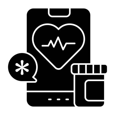 Mobil tıbbi uygulamanın son moda vektör tasarımı