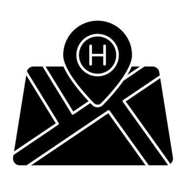 Hastane konumu simgesi benzersiz tasarım