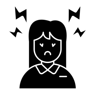 Baş ağrısının kavramsal düz tasarım simgesi