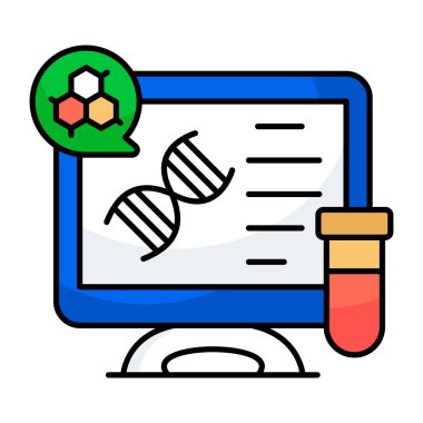Online DNa icon in flat design