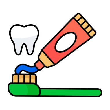 Fırçalı diş macununun mükemmel tasarım simgesi