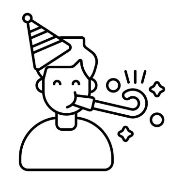 Parti üfleyicisinin modaya uygun tasarım simgesi