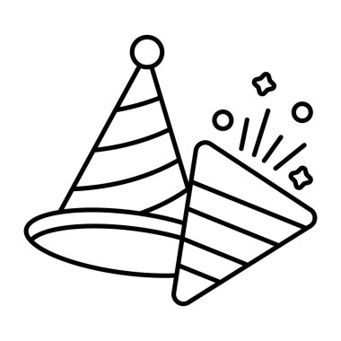 Doğum günü şapkasının düz tasarım simgesi