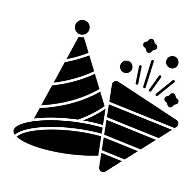 Doğum günü şapkasının düz tasarım simgesi
