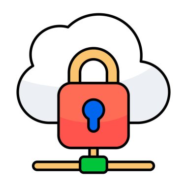 Bulut kilidinin modaya uygun tasarım simgesi