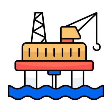 Petrol rafinerisinin renkli tasarım ikonu