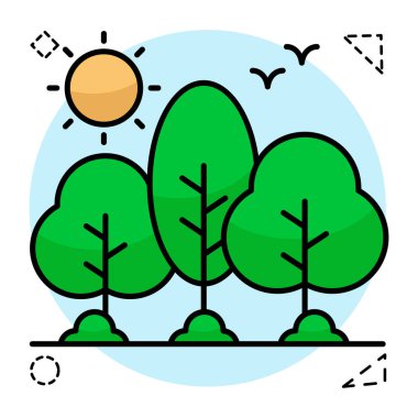 Modern design icon of trees