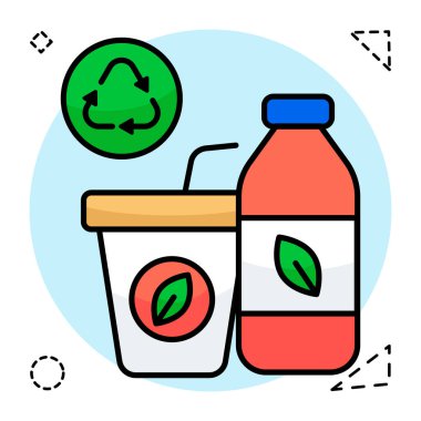 Plastik geri dönüşümünün kaliteli indirme simgesi