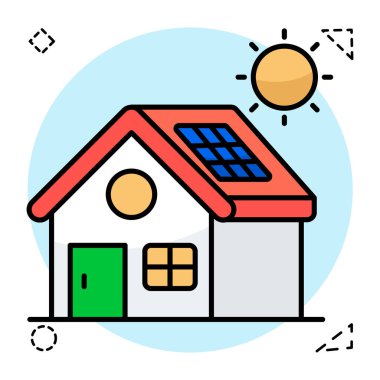 Güneş evinin vektör tasarımı