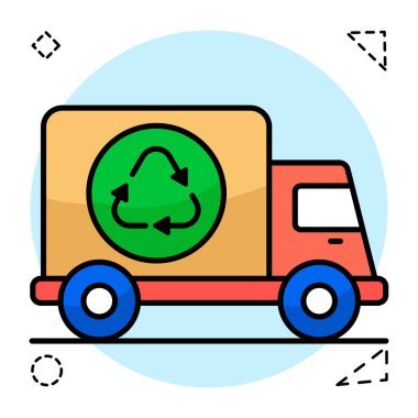 Geri dönüşüm minibüsünün mükemmel tasarım simgesi