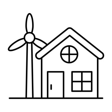 Yel değirmeni evinin vektör tasarımı