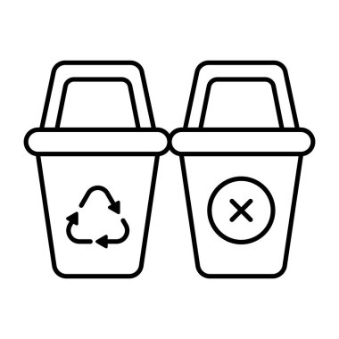 Vector design of recycle bins clipart