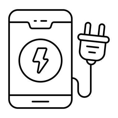 Mobil şarjın düz tasarım simgesi