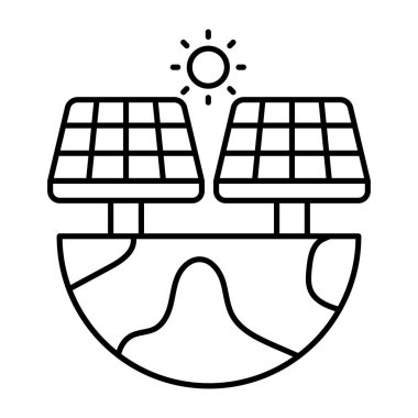 Güneş panelinin mükemmel tasarım simgesi