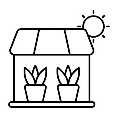 Editable design icon of greenhouse