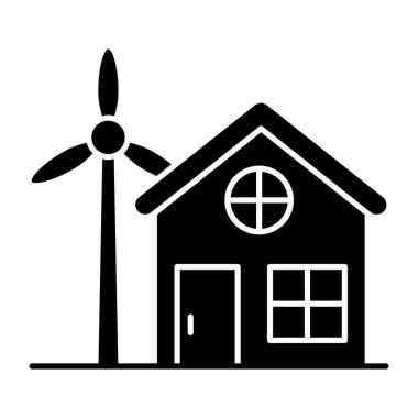 Yel değirmeni evinin vektör tasarımı
