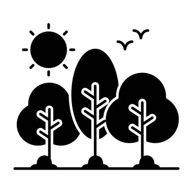 Modern design icon of trees