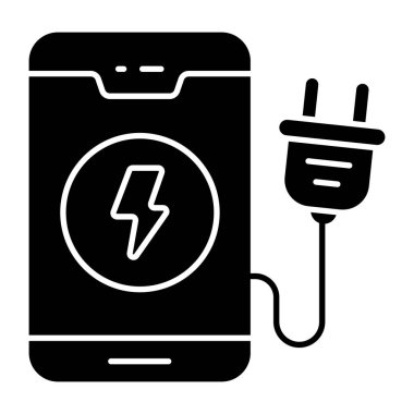 Mobil şarjın düz tasarım simgesi