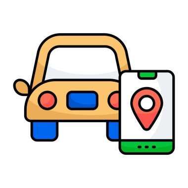 Araba konumunun yaratıcı tasarım simgesi