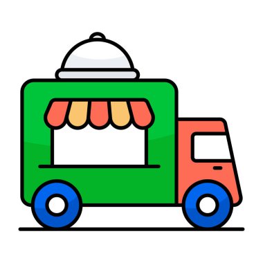 Gıda kamyonetinin modern tasarım simgesi