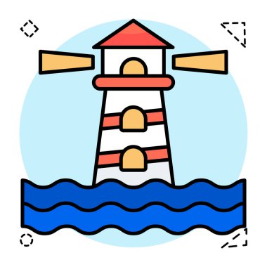 A unique design icon of lighthouse clipart