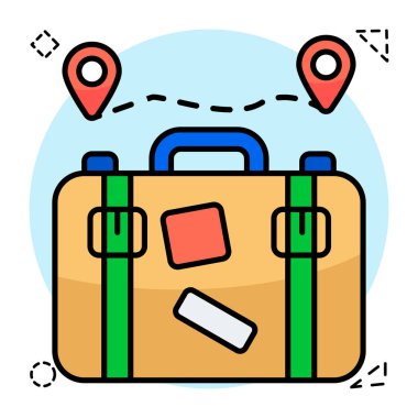 Bavul konumu için düz tasarım simgesi