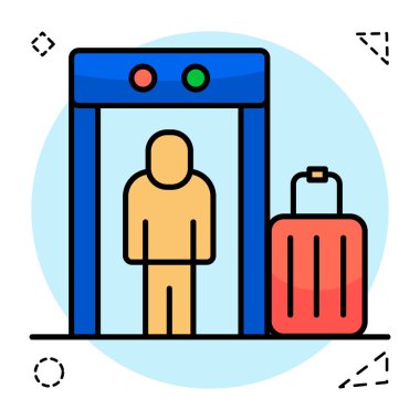 Güvenlik kontrol kapısının düzenlenebilir tasarım simgesi