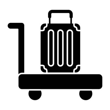 Bavul vagonunun düz tasarım ikonu.
